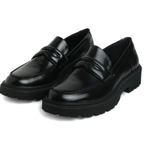 Aldo Black Patent Lug Sole Loafers